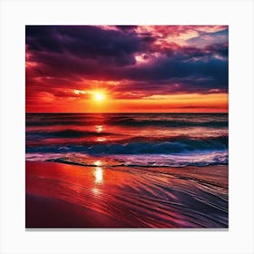 Sunset On The Beach 363 Canvas Print