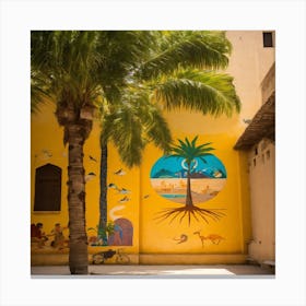Drawing of a palm tree Canvas Print