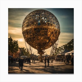 A Automatons Inside The Huge Uncanny Sphere Canvas Print