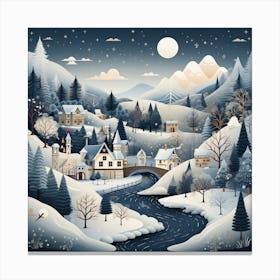 Winter Village for Christmas 4 Canvas Print