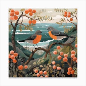 Bird In Nature European Robin 2 Canvas Print