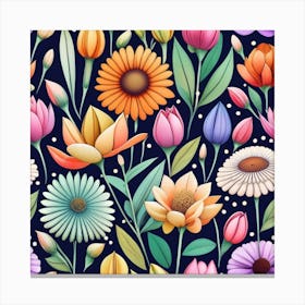 Seamless Floral Pattern Canvas Print