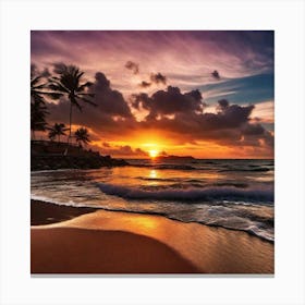 Sunset On The Beach 287 Canvas Print