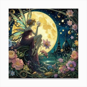 Fairy In The Moonlight 4 Canvas Print