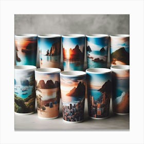 Seascape Coffee Mugs Canvas Print