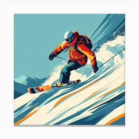 Skier On The Slopes 5 Canvas Print