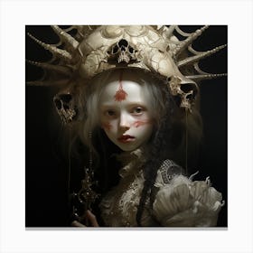 Girl In A Skull Canvas Print