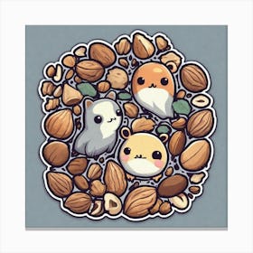 Kawaii Squirrels Canvas Print