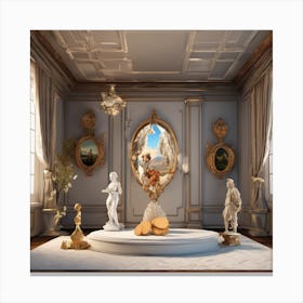 Room With Statues 13 Canvas Print