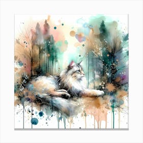 Feline Cat Creative Artwork Illustration 37 Canvas Print