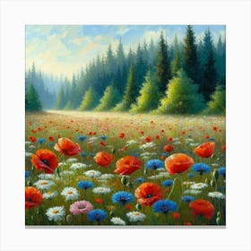 Poppies In The Meadow 5 Canvas Print