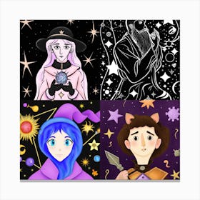 Four Witches Canvas Print