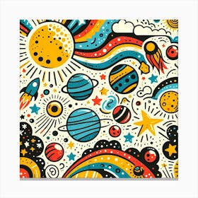 Space Doodles Canvas Print