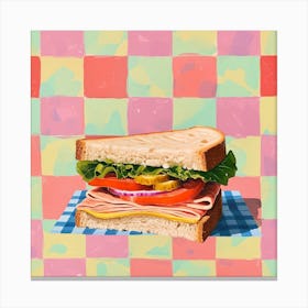 Club Sandwich Pastel Checkerboard 2 Canvas Print