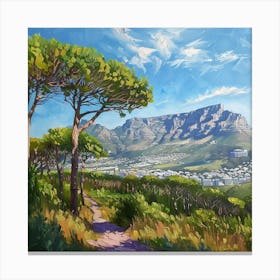 A Table Mountain In Cape Town Oil Painting Illus 1720033937 3 Canvas Print