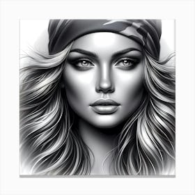 Girl In A Bandana Canvas Print