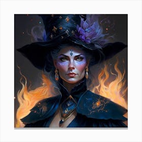 Witch In Flames 1 Canvas Print