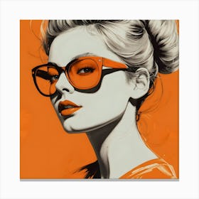 Orange Girl With Glasses Canvas Print