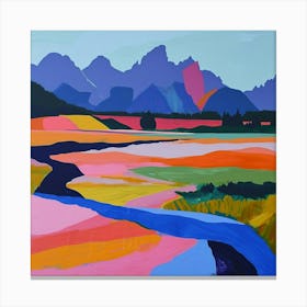 Colourful Abstract Grand Teton National Park Usa 7 Canvas Print