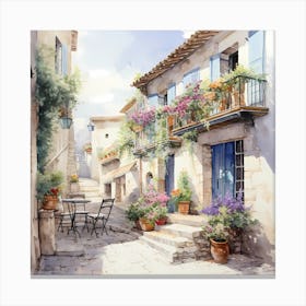 Amalfi Aria: Floral Symphony in Pastel Hues Canvas Print
