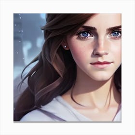 Emma Watson Hyper-Realistic Anime Portraits Canvas Print