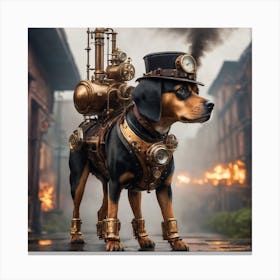 Steampunk Dog 2 Canvas Print
