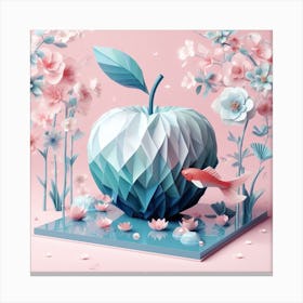 Origami Apple Canvas Print