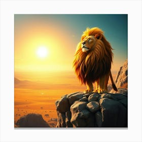 Lion In The Desert 5 Canvas Print