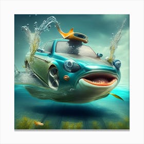 Car In The Sea Canvas Print