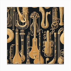Musical Instruments Seamless Pattern 2 Canvas Print