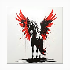 Minimalist Abstract Pegasus Modern Winged Horse Silhouette Wall Art Print Toile