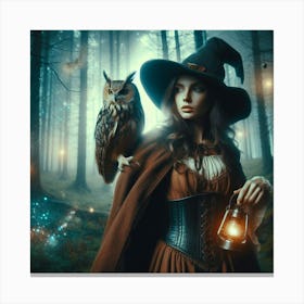 A sorceress in the woods  Canvas Print