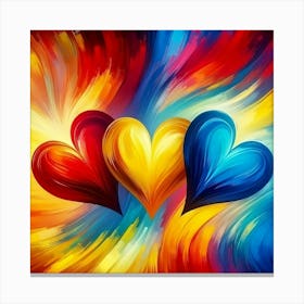 Three Hearts Canvas Print