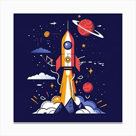 Space Rocket 3 Canvas Print