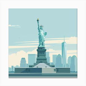 A Statue Of Liberty In New York Minimal Illustra 1719922963 2 Canvas Print