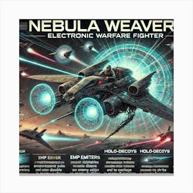 Nebula Weaver Electronic Warfare Fighter Converted Canvas Print