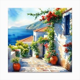 Greece Painting1 Canvas Print