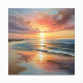 Sunset On The Beach Canvas Print