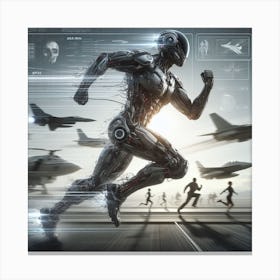 Cyborg Running Canvas Print