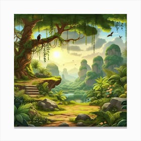 Landscape Of The Jungle Canvas Print