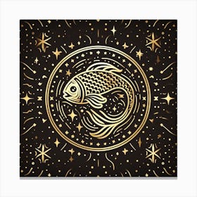 A Zodiac symbol, Fish Canvas Print