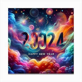 Happy New Year 2024 3 Canvas Print