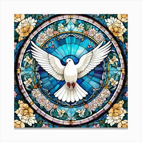 Holy Spirit Dove Stained Glass #4 Canvas Print