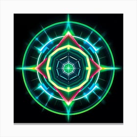 Neon Compass Canvas Print