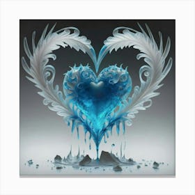 Heart silhouette in the shape of a melting ice sculpture 17 Canvas Print