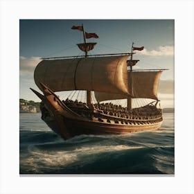 Default Show A Octavian Commanding 290 Roman Trireme Ships Emp 0 Canvas Print