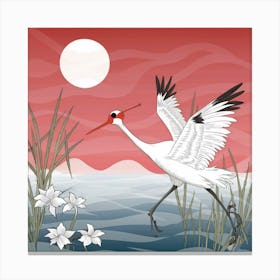Crane In Flight Canvas Print