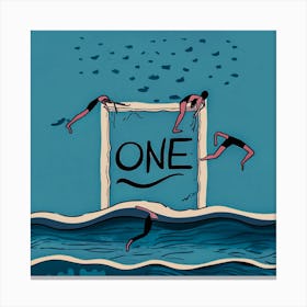 Swimming, One day swimming on beach Canvas Print