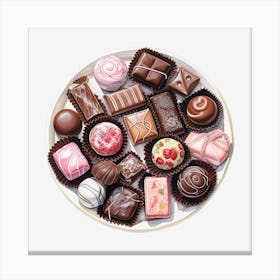 Chocolates On A Plate 19 Canvas Print