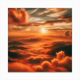 Sunrise Over Clouds Canvas Print